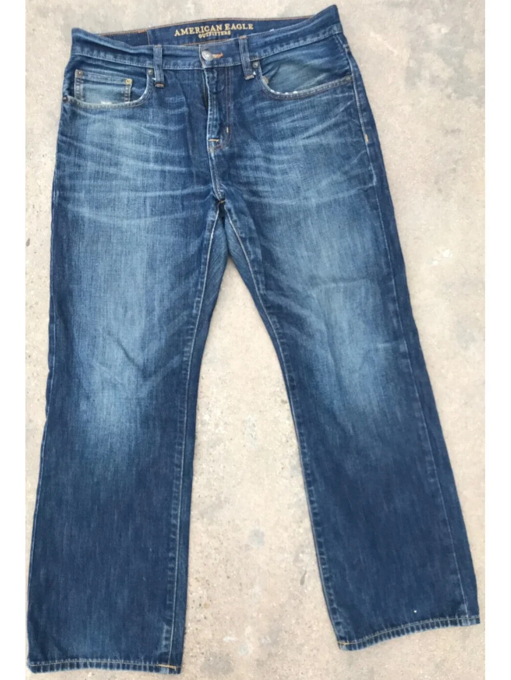 American Eagle Jeans Mens 32x30 Blue Denim Wide Leg Straight Classic 100% Cotton